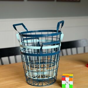 Stylish Blue Wire Basket